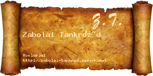 Zabolai Tankréd névjegykártya